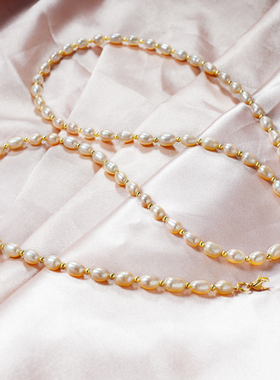 天然淡水珍珠眼镜框链老花镜文艺复古眼镜口罩挂链真金电镀不褪色