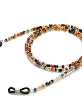 眼镜配件眼镜链挂链防滑眼镜带老花眼镜绳玳瑁色串珠 口罩链挂绳