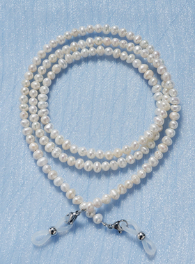 天然淡水珍珠眼镜链女挂脖明星款巴洛克保色真金电镀挂脖不褪色