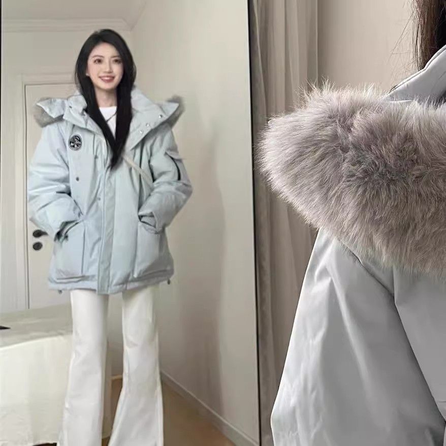 工装毛领派克服羽绒棉服女设计感棉衣/棉服