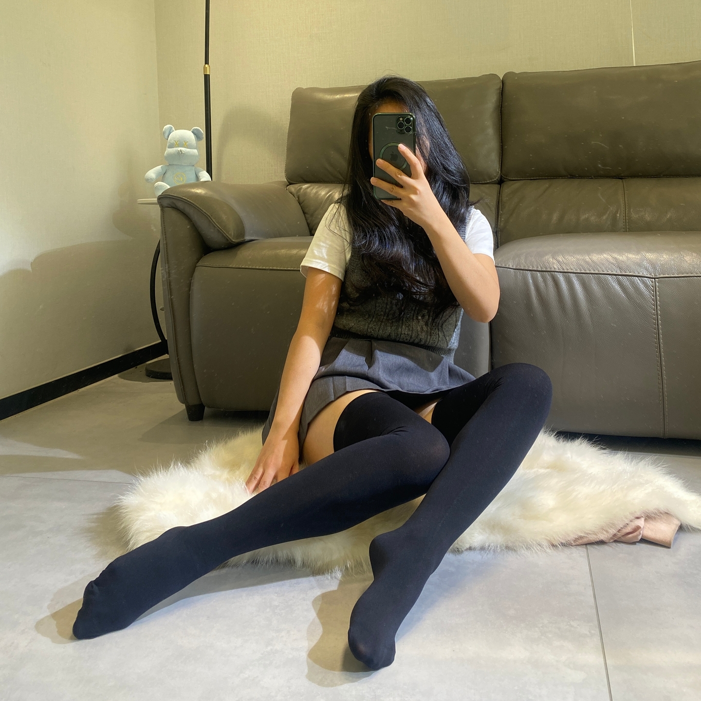 JK袜长筒腿袜白色加长80cm适合高个子的袜子日系伪娘天鹅绒纯色