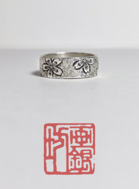 纯手工情侣戒指999原创设计情侣