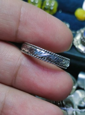 足银戒指999足银手工情侣