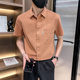 宽松短袖 新款 纯色半袖 衬衫 XS号155矮个子男士 夏装 潮 衬衣小码 韩版