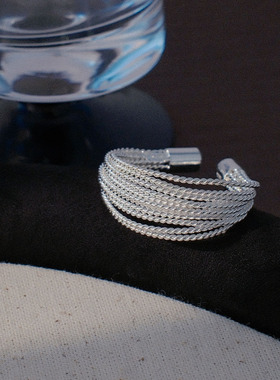 手工打造潮流层次感戒指女