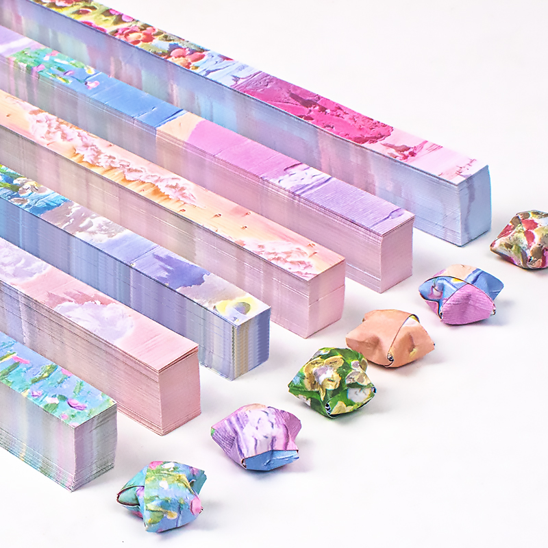 唯美折星星专用纸条幸运星五角星纸条手工折叠小星星纸可爱彩纸星