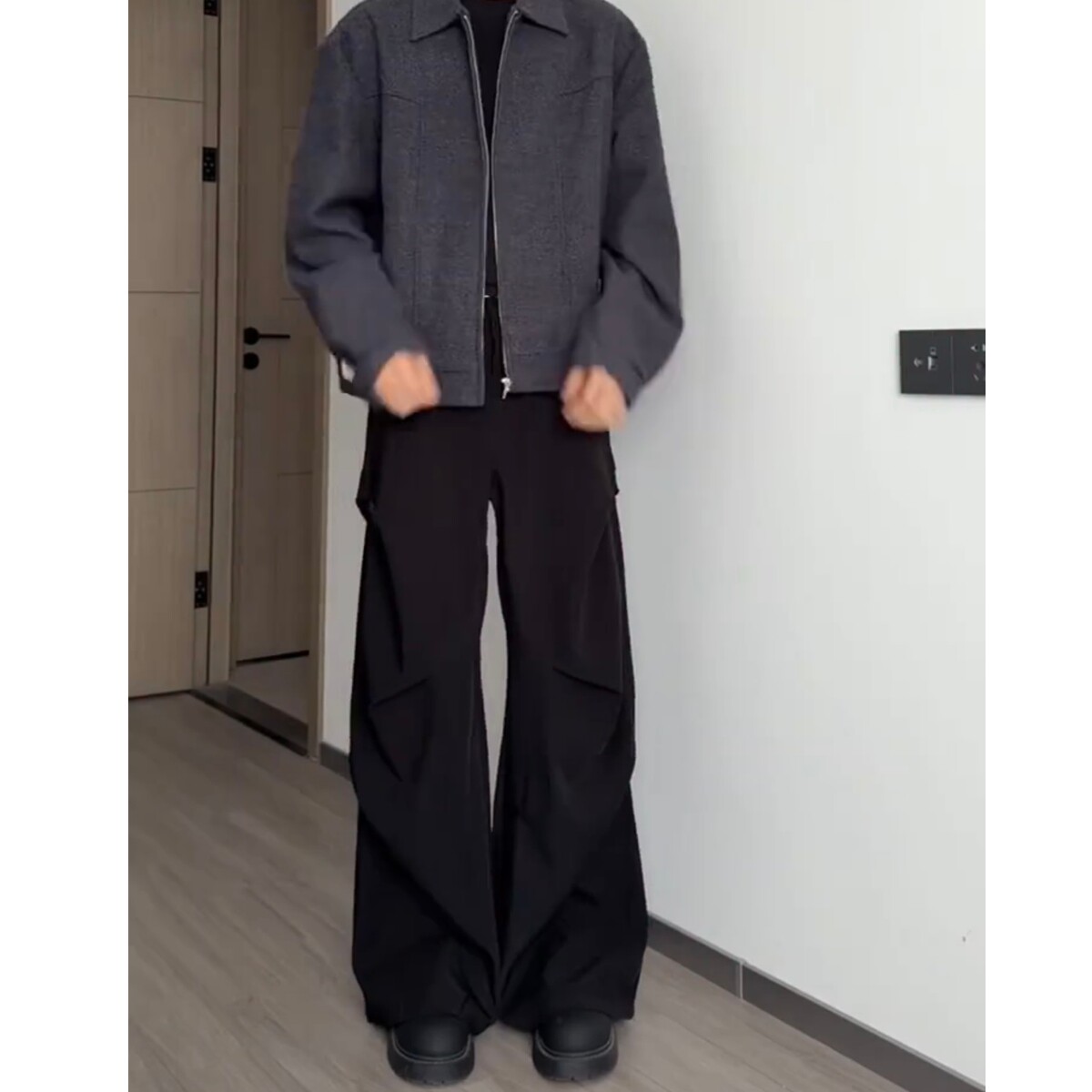 现货春季男女宽松褶皱西裤6001p45,男装西裤,星座517-5