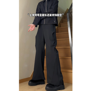 四季款西裤高级宽松褶皱6616p55图片
