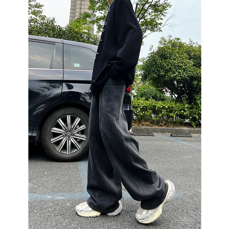 秋季新品美式男女阔腿水洗休闲裤6688p65,男装休闲裤,星座517-5