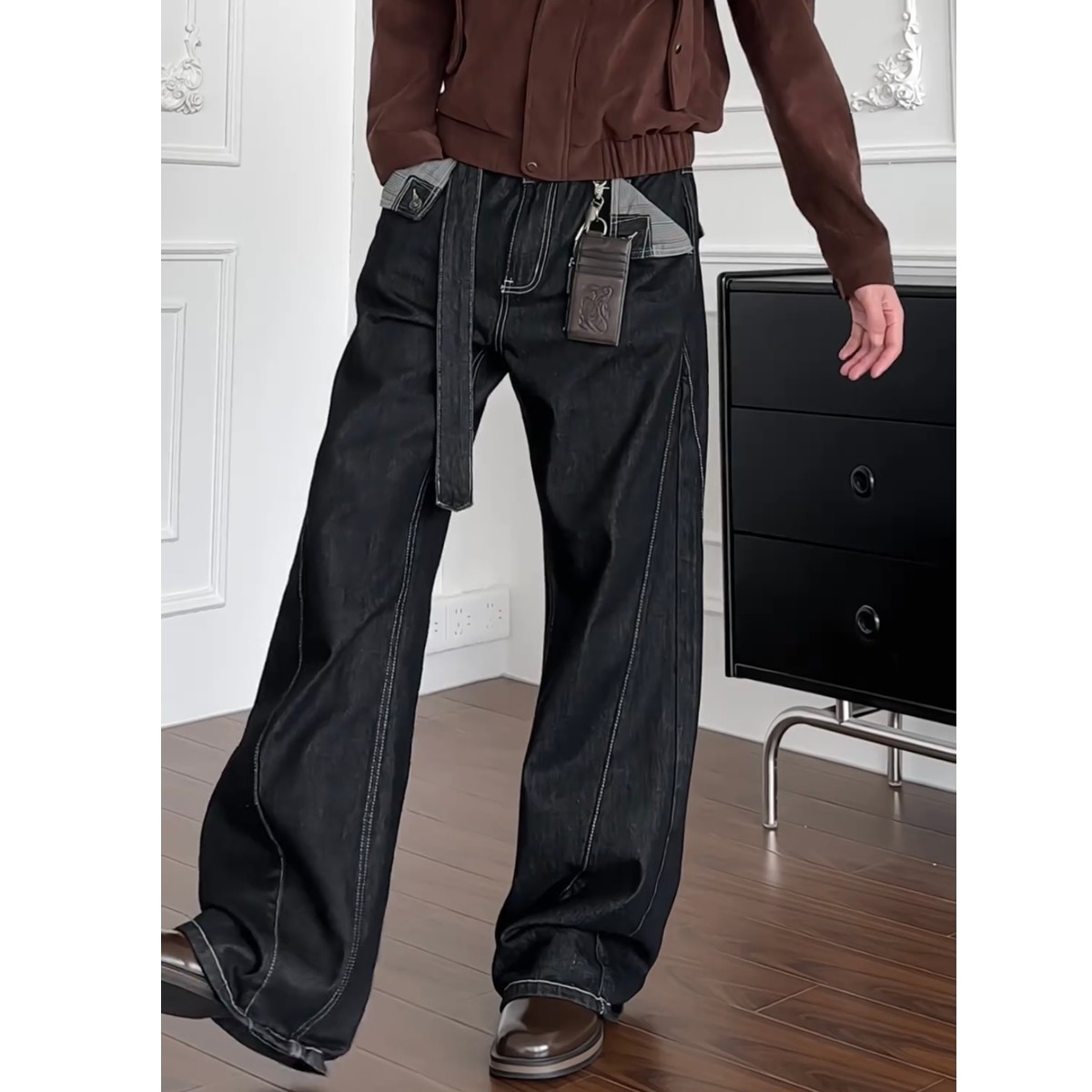 现货男女千鸟格牛仔裤8830P55，男装牛仔裤，星座517-5