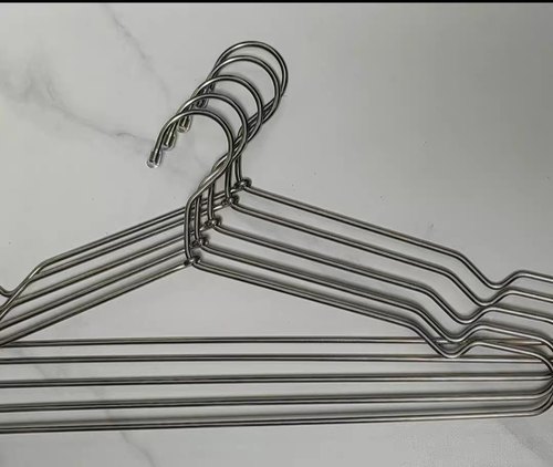 加粗不锈钢自动卡扣家用多功能衣架，钢丝直径4毫米10个一组