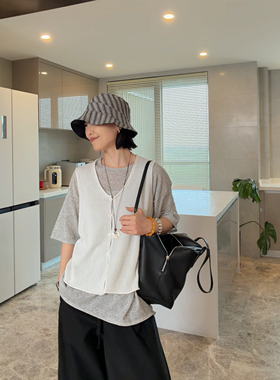 COSYMMM「京都余韵」特种和纸面料 手工卷边清冷背心马甲