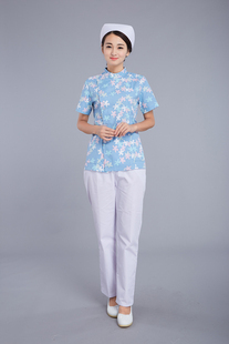 南丁格尔夏装短袖分体套装ICU室护士服 浅蓝、白色牙科口腔医院服