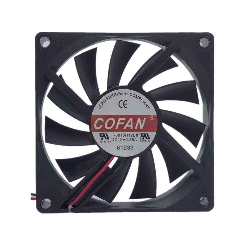 全新COFAN F-8015H12BII 12V 0.35A 8015 8CM 超薄充电器机箱风扇