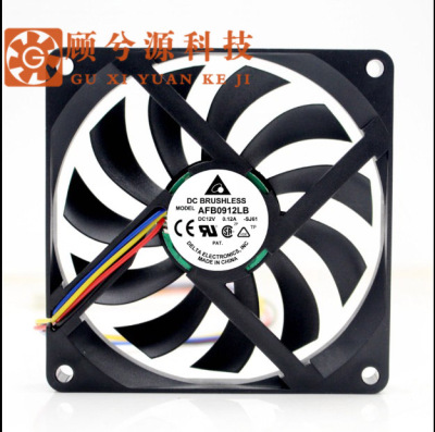 台达 9015 9CM 双滚珠 12V 0.12A PWM温控静音散热风扇 AFB0912LB