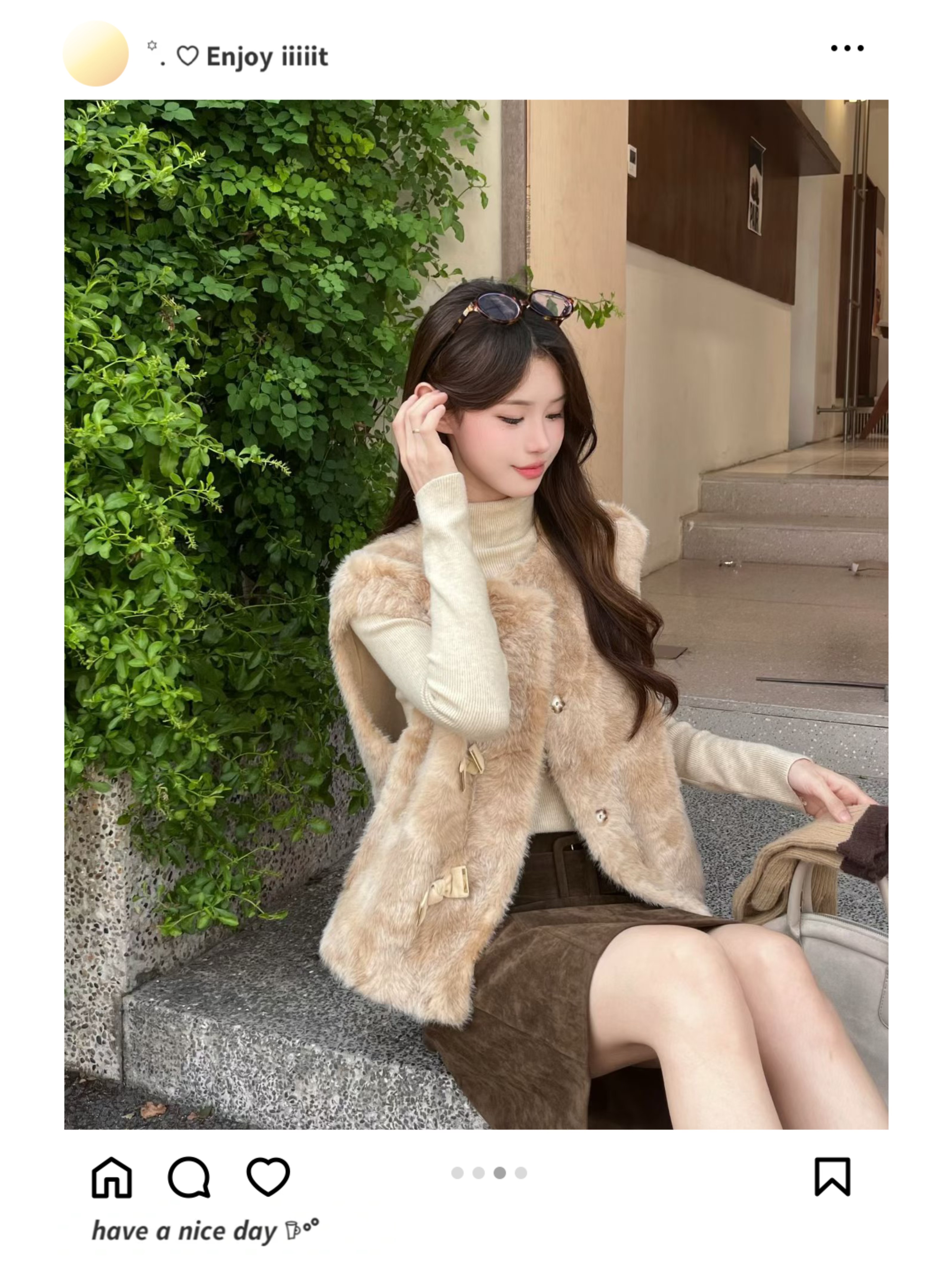 仿皮草毛软糯保暖无袖毛外套洋气新款秋冬气质女高级感马甲超好看