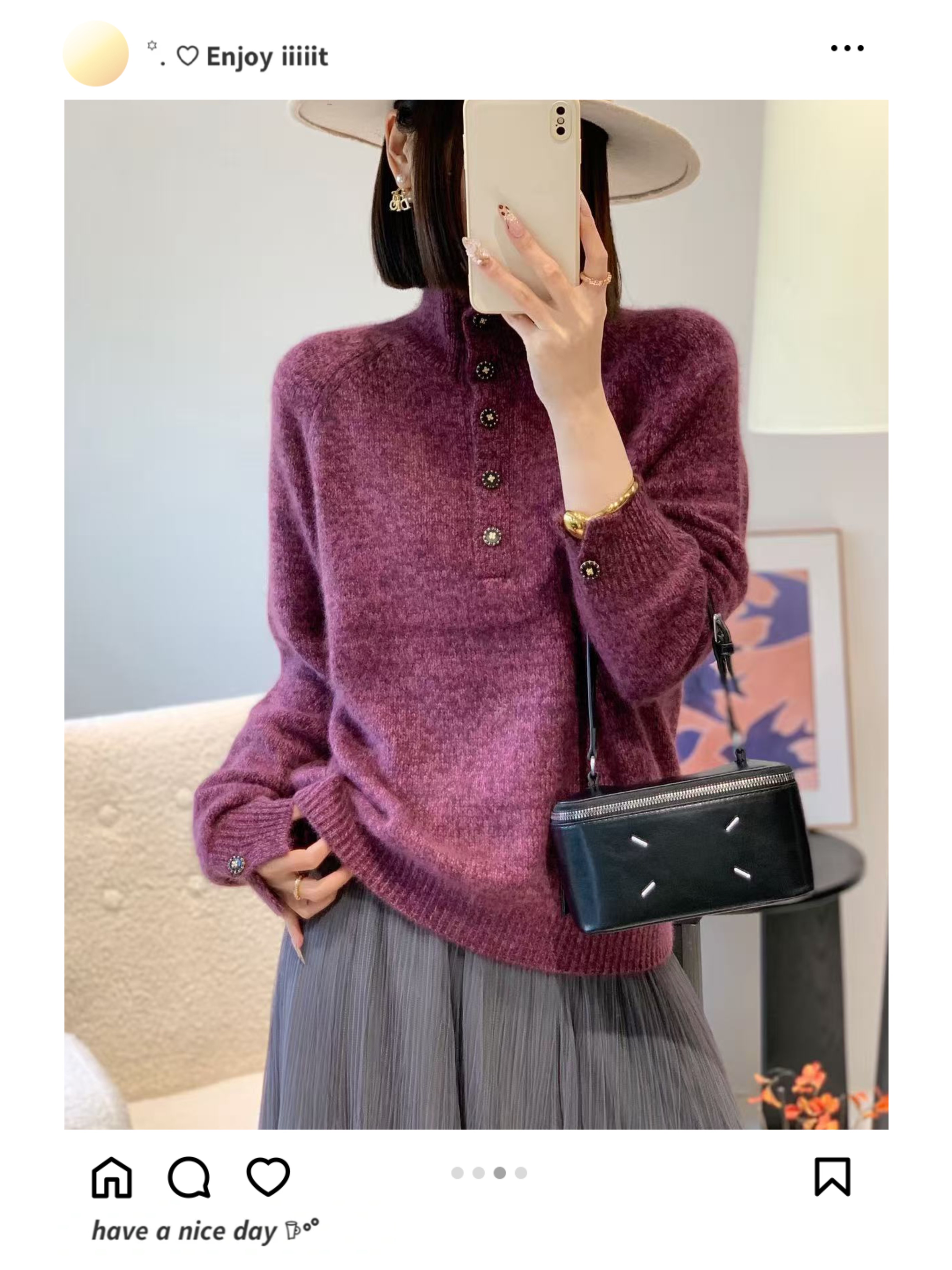 专柜正品高端时尚羊毛半襟衫套头半高领长袖保暖软糯针织女超好看