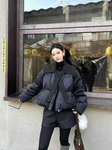 休闲百搭显瘦羽绒素绸缎面料鹅绒外套 欧货时尚 欧洲站2025冬季 新款