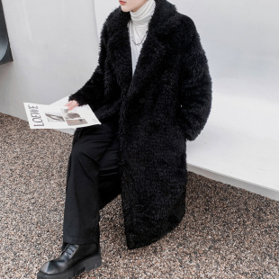 长款过膝绒毛棉服外套男款冬装高级感痞帅加厚棉袄2026新款潮暗黑