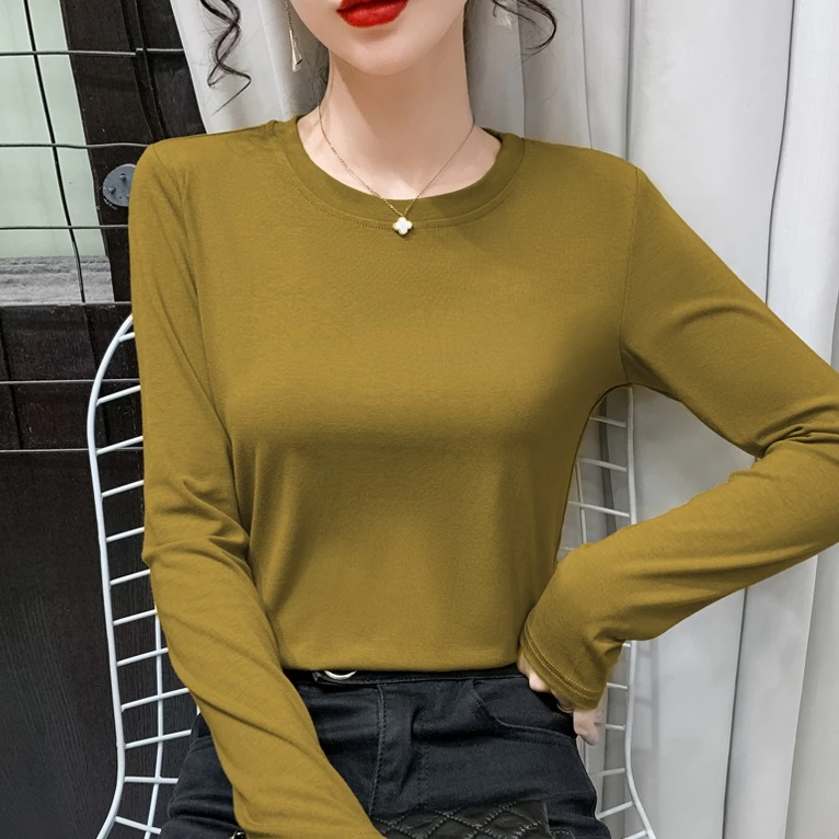 基础款T恤圆领长袖打底衫