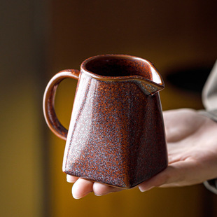 南红钧瓷窑变方韵公道杯家用复古陶瓷公杯茶海分茶器匀茶杯