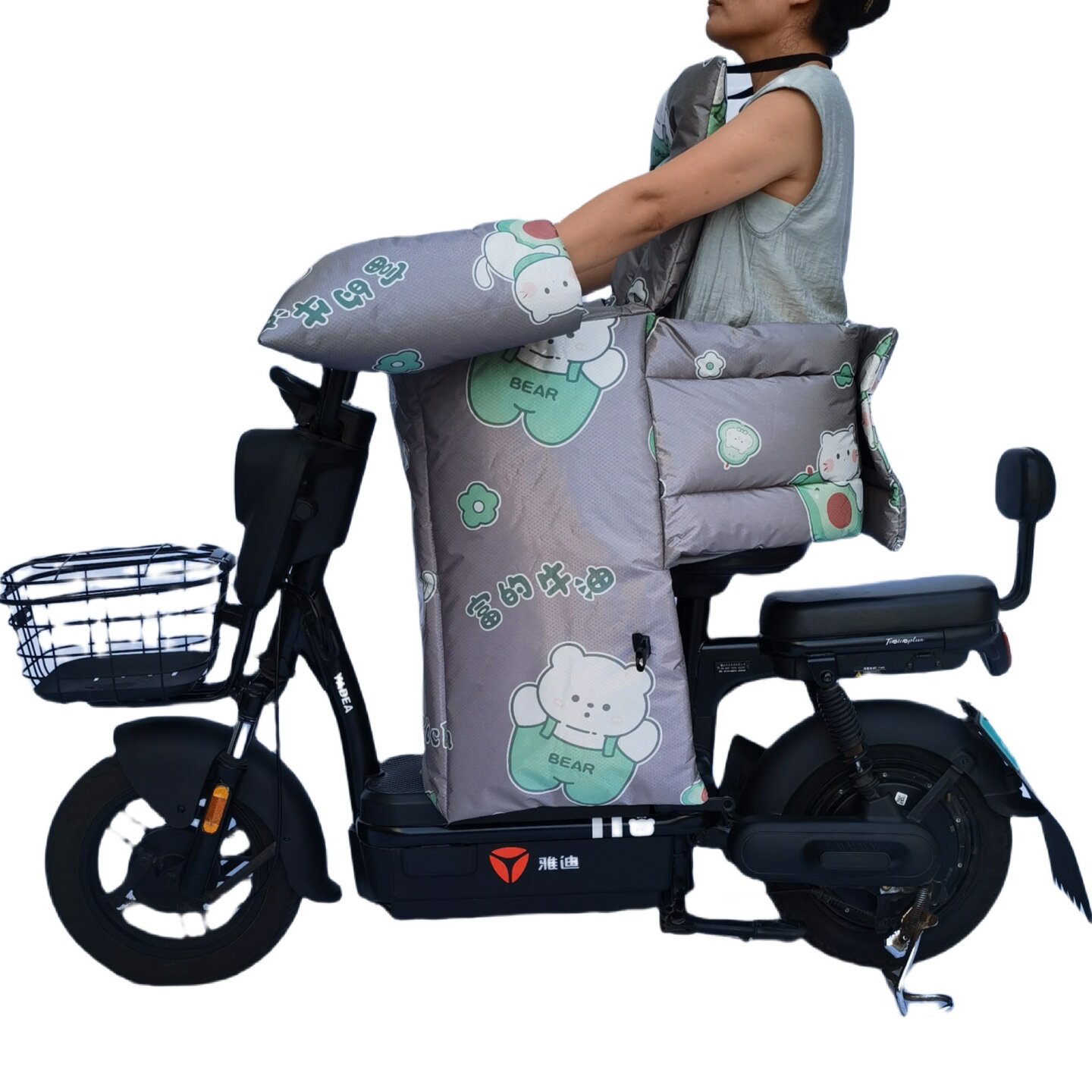 加绒加厚电动车挡风被全护腰分体