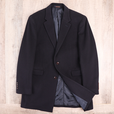 100%羊毛中长款大衣男士秋冬