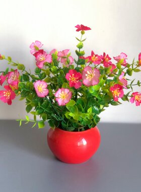 仿真花陶瓷小盆栽家居客厅酒店餐桌面装饰品花艺卧室假花拍照摆设
