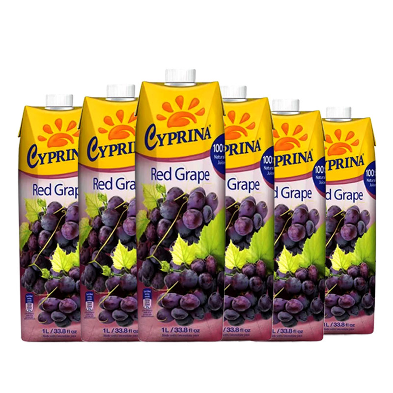 塞浦路斯进口果汁 cyprina 塞浦丽娜葡萄汁饮料1lx12盒装整箱家用