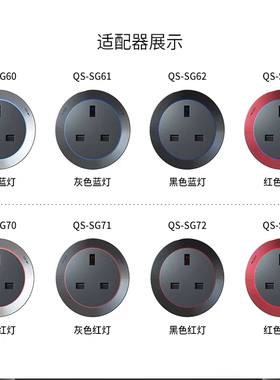 优必克Q系列轨道办公家用厨房国际英标三孔插座适配器
