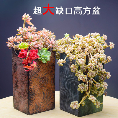 吸水白陶大号方形缺口盆工厂直销