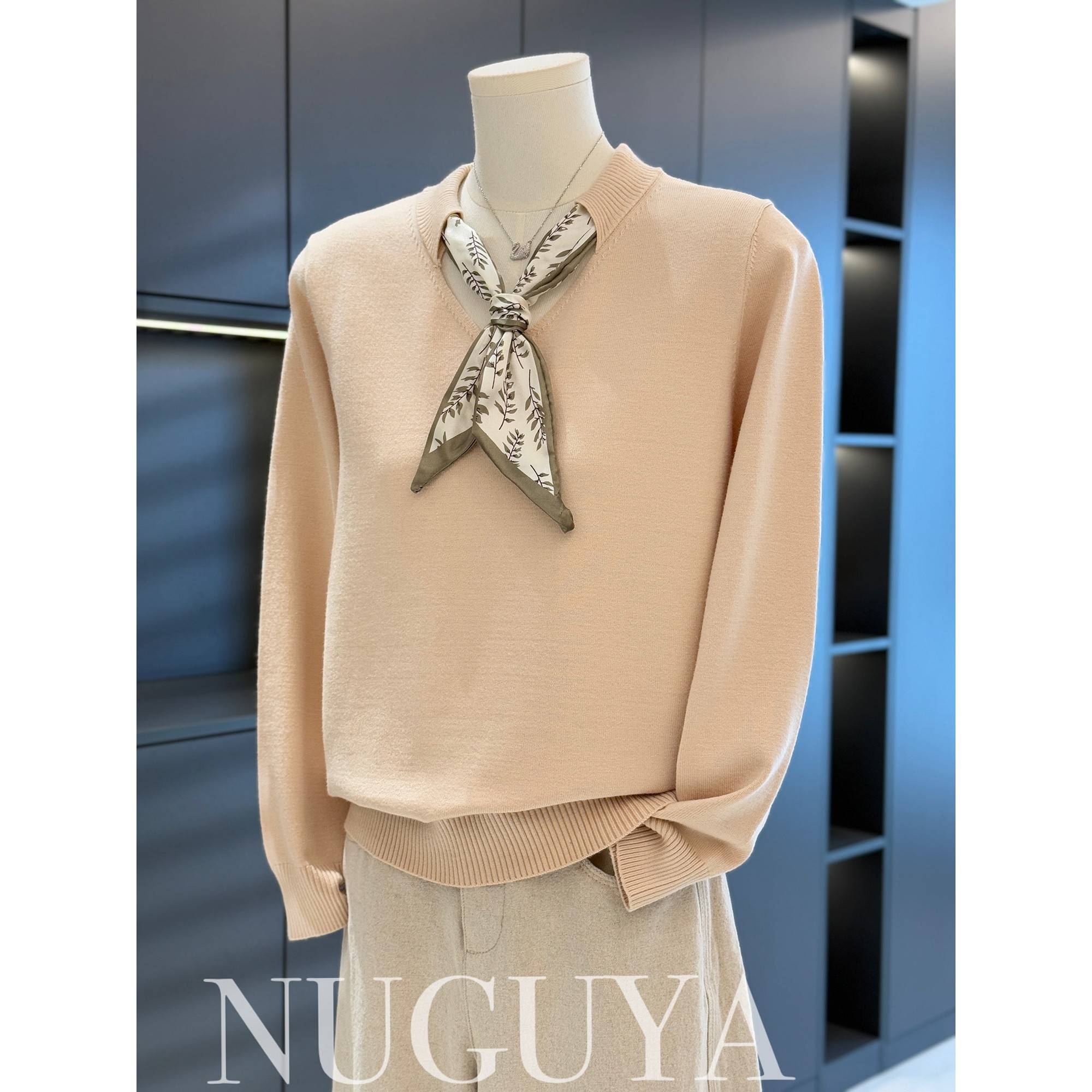 时尚休闲妈妈装针织衫女套头秋装新款上衣气质百搭中老年人打底衫