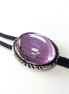 透明时光宝石领带轻奢女T-shit配饰圆形合金白色麦穗托手工毛衣链