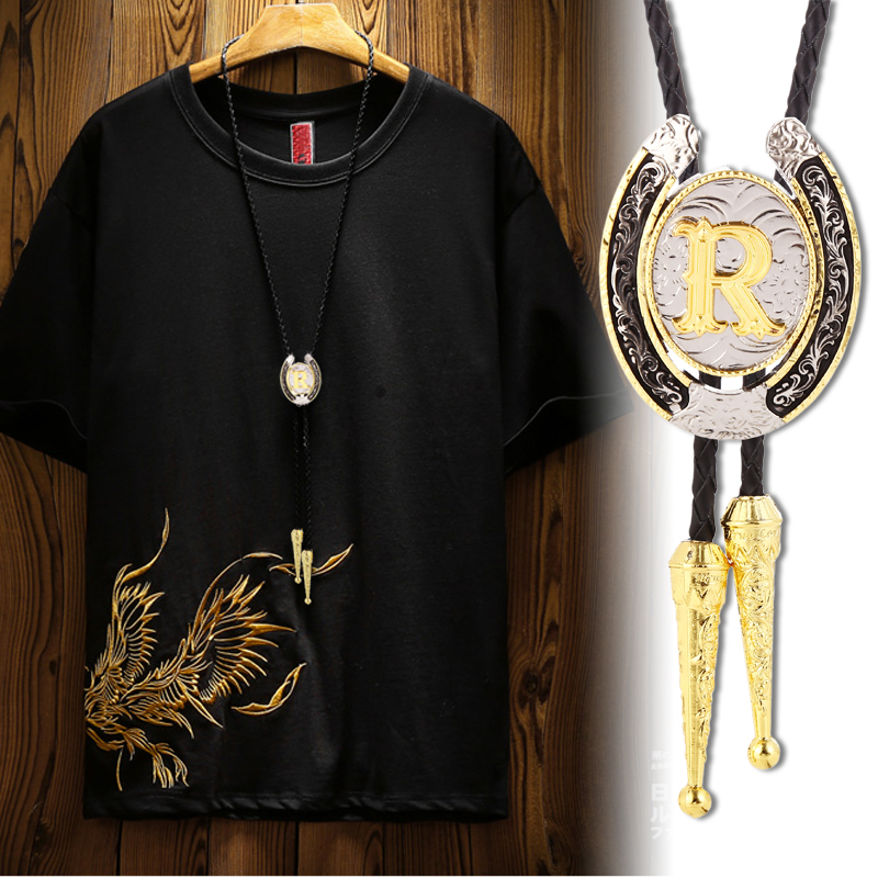 字母项链昊泉镀金银吊坠男女合金