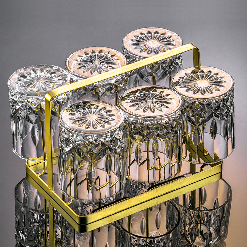 威士忌酒杯创意洋酒杯家用套装古典浮雕酒吧水晶玻璃白兰地啤酒杯