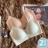 超薄凉感无痕粉底液透气内衣女小胸聚拢细肩带美背运动背心文胸夏