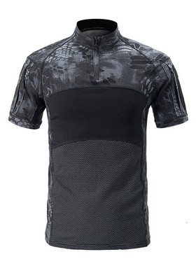 战术汤姆国产ACS Type-II 黑色暗夜黑蟒纹户外短袖蛙皮短蛙服夏季