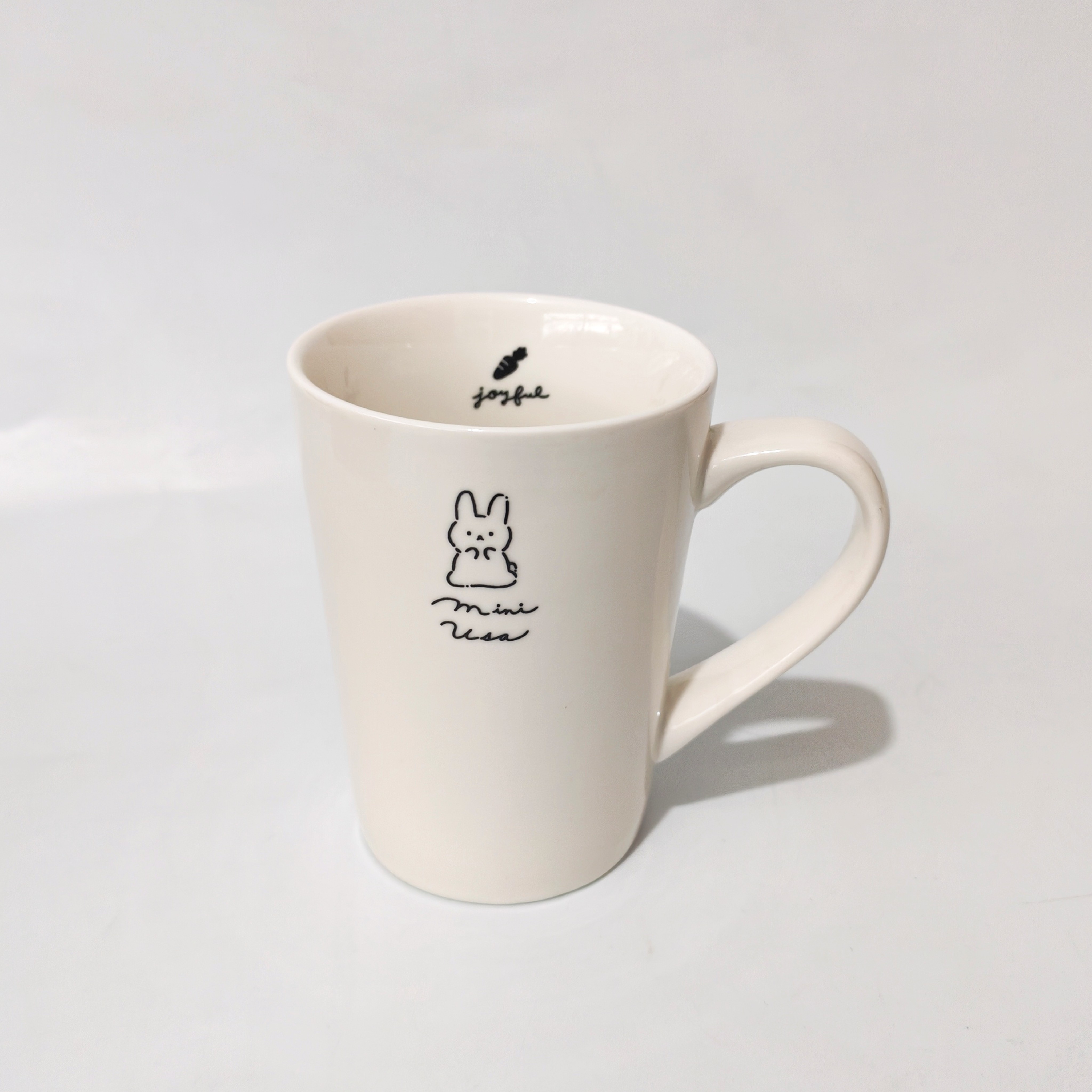 日本中古可爱马克杯兔子陶瓷咖啡热牛奶拿铁杯子极简风小兔果汁杯