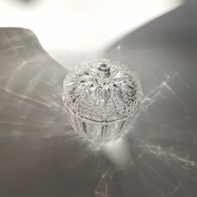 日本制SOGA水晶玻璃糖罐复古收纳罐昭和玻璃罐子中古品全新小罐子