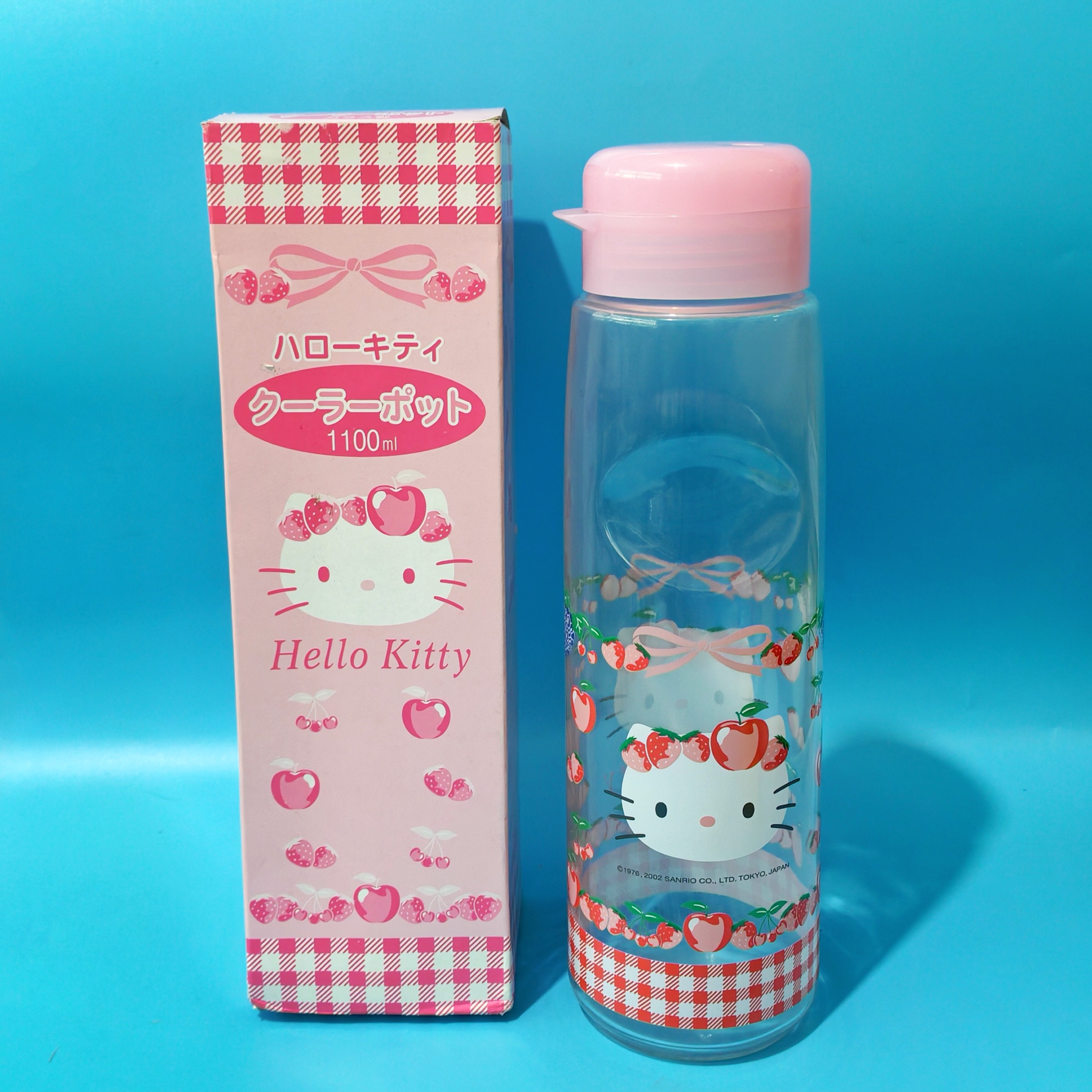日本三丽鸥玻璃水壶凯蒂猫卡通果汁冷茶壶hello kitty限定中古品