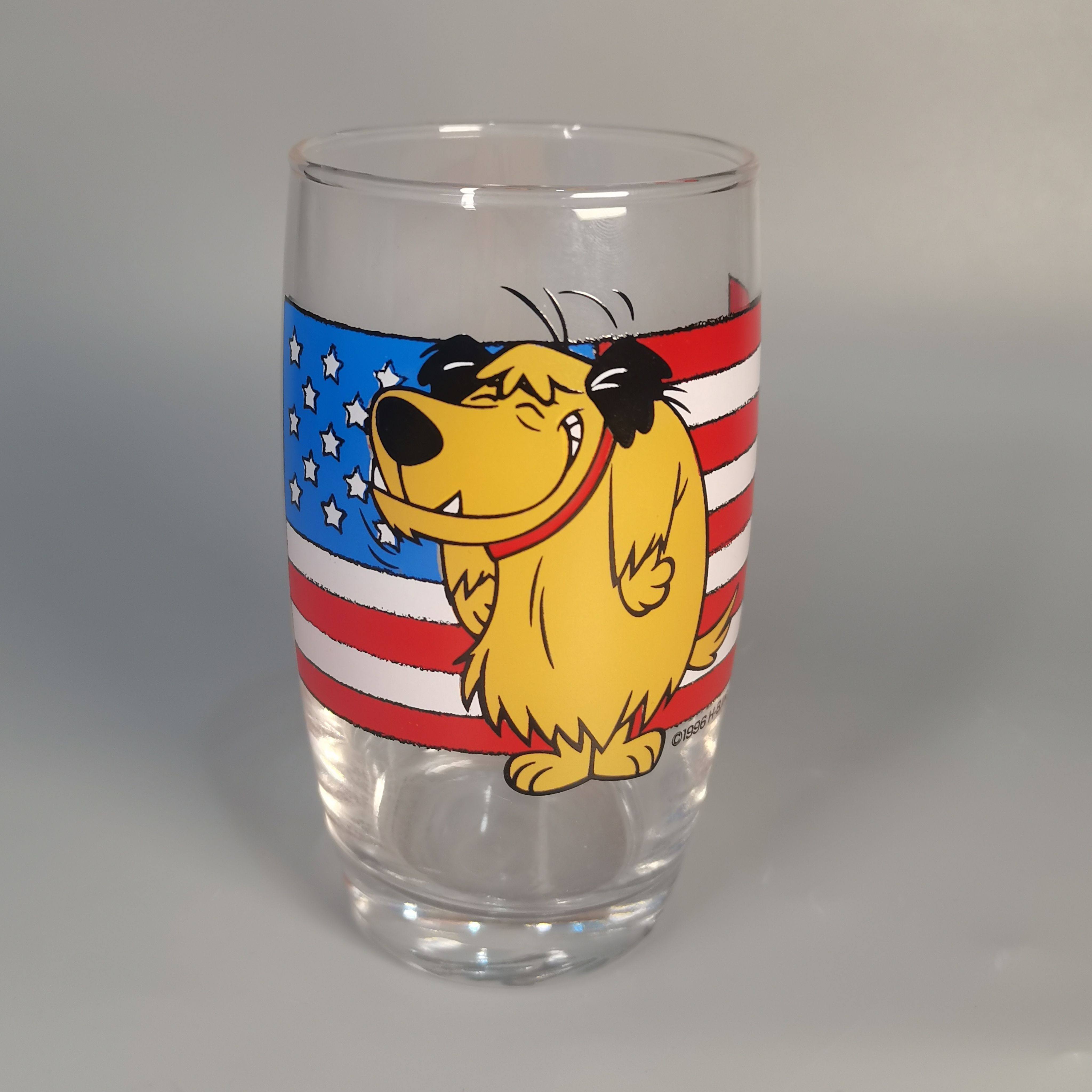 美国中古赛车大赛顽皮狗玻璃杯卡通杯vintage水杯啤酒杯1996年制