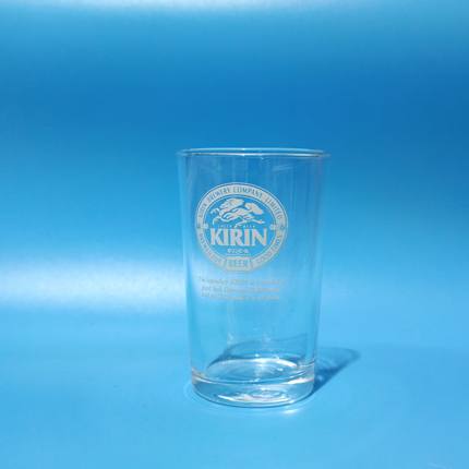 日本制麒麟啤酒杯KIRIN玻璃杯复古印花水杯中古果汁牛奶杯昭和新