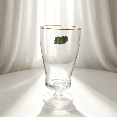 日本中古玻璃杯日式高足汽水啤酒杯昭和饮品果汁杯冰淇淋冷茶杯子