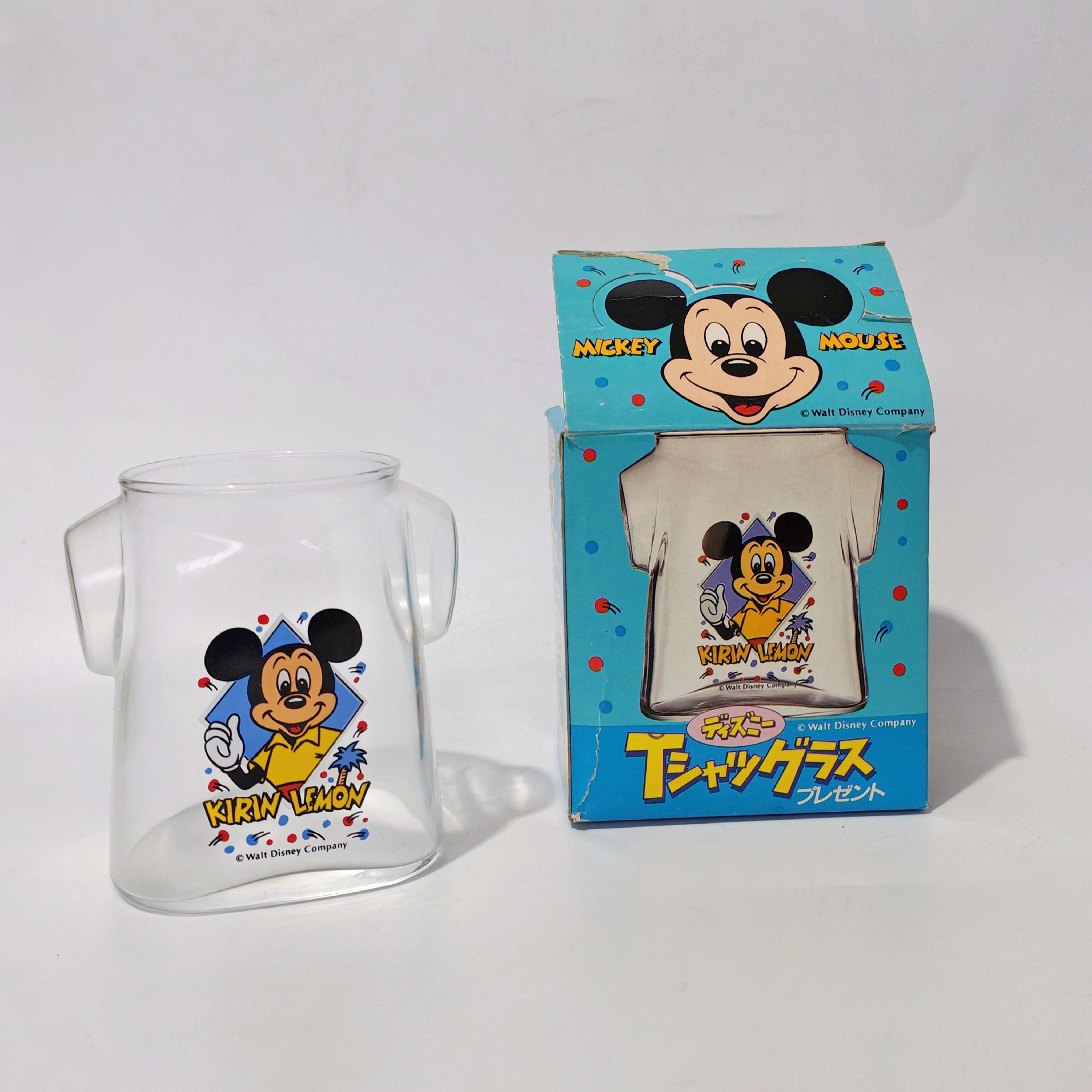 日本中古果汁杯卡通迪士尼啤酒汽水杯异形冷茶杯子昭和米奇限量款