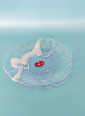 日本制琉璃浮雕花朵甜品盘复古Mariko玫瑰烟紫色琉璃蛋糕盘点心盘