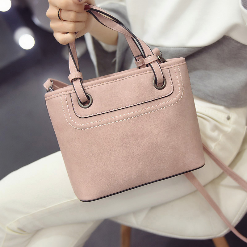 夏季纯色质感洋气手拎包