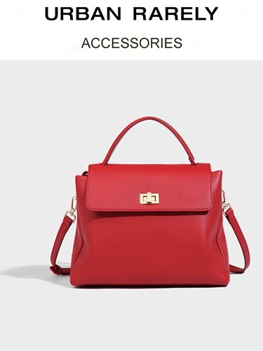 Вместительные и большые красные свадебные туфли, сумка на одно плечо, коллекция 2023, из натуральной кожи