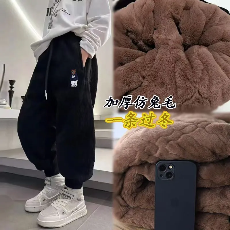 【四层仿兔毛棉裤】加绒特厚棉裤冬季一条过冬保暖儿童男孩棉裤子
