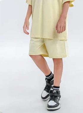 220G夏纯色TILANI短裤女童欧美宽松中大童装SS男纯色23年潮牌