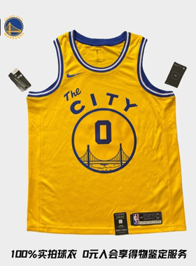 拉塞尔勇士0号复古黄电车球衣 黄色sw球迷版正品保证